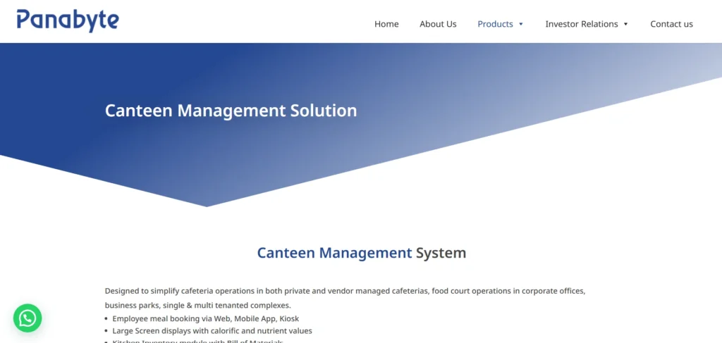 canteen management software - Panabyte