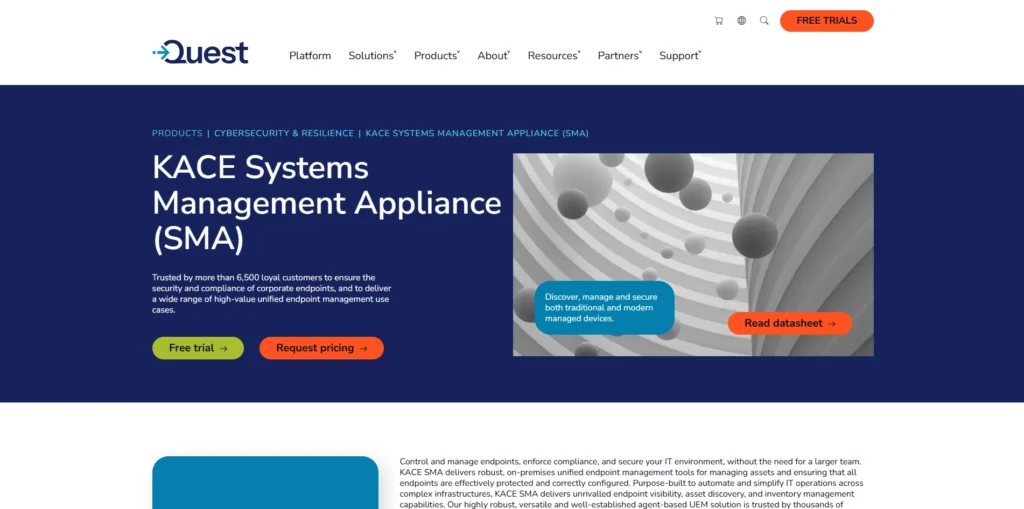 Server Patch Management Tool -  Quest KACE Systems Management Appliance