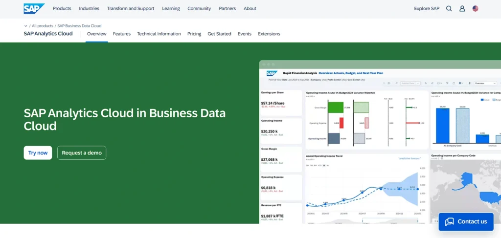 predictive analytics tool - SAP Analytics Cloud