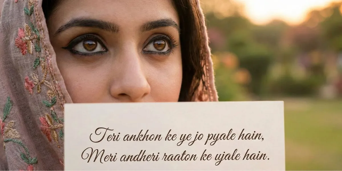 Shayari on Eyes for Girl - 2 Line Shayari on Eyes