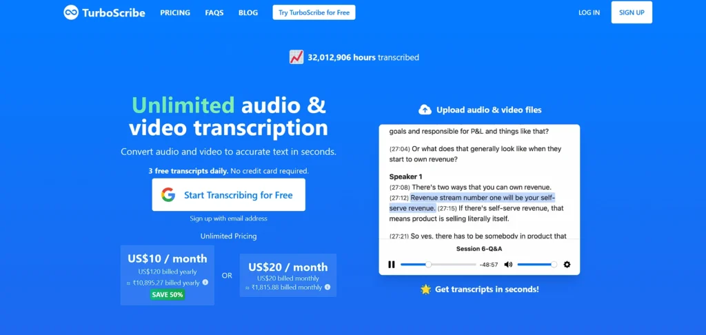 YouTube audio downloader online - TurboScribe