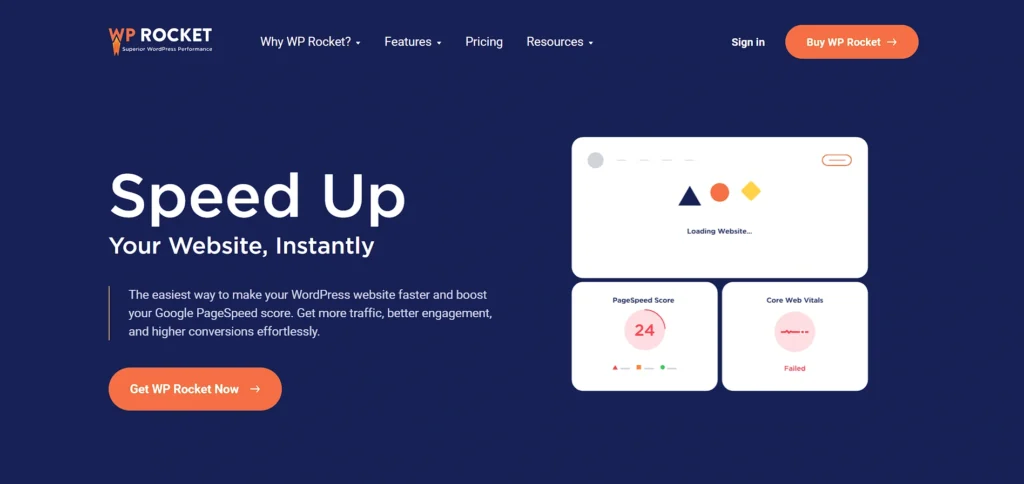 web optimization software solution - WP Rocket