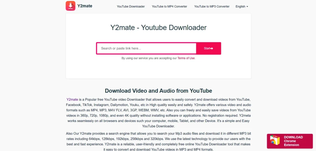 YouTube audio downloader online - Y2Mate
