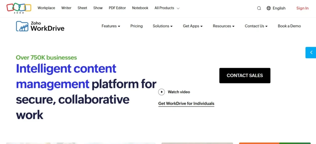 Zoho WorkDrive - Document Control Software