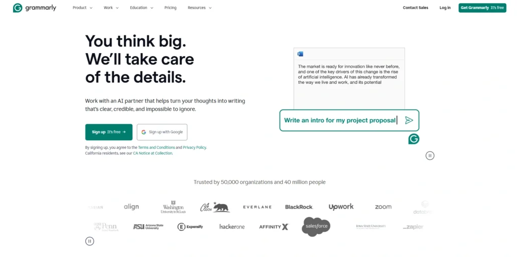AI Tools for Business -Grammarly