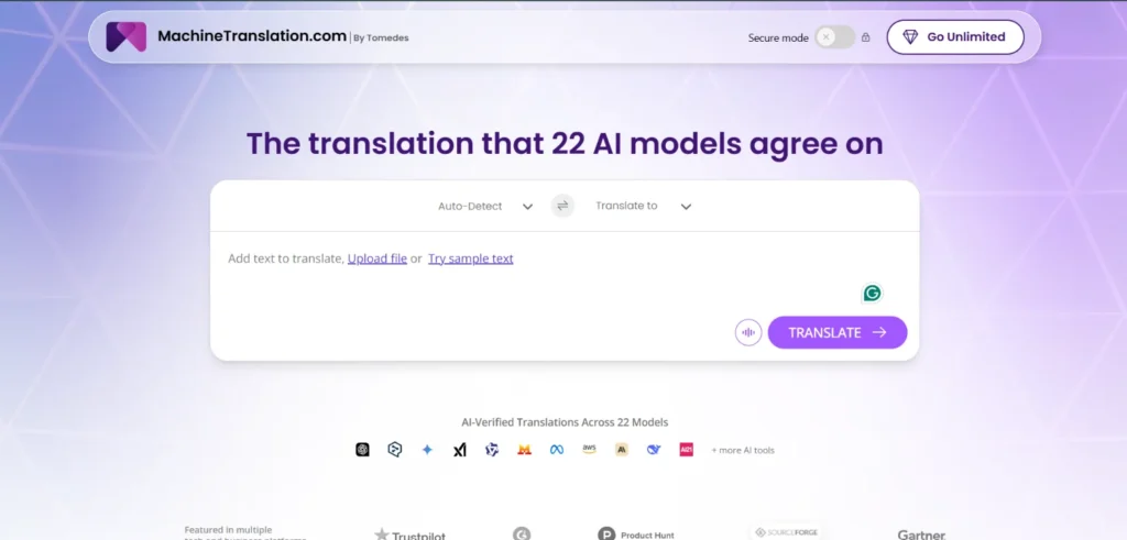 AI Tool for Business -MachineTranslation.com