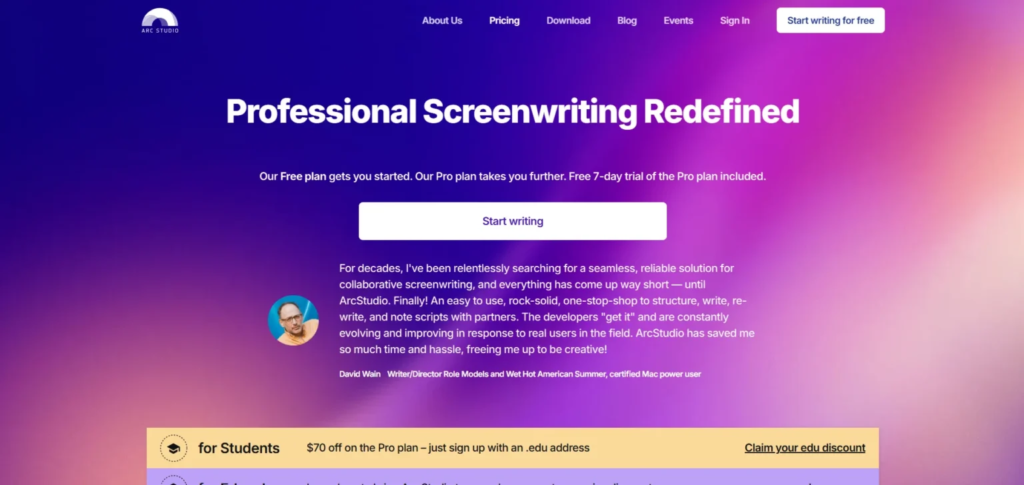 Free Script Writing Software - Arc Studio