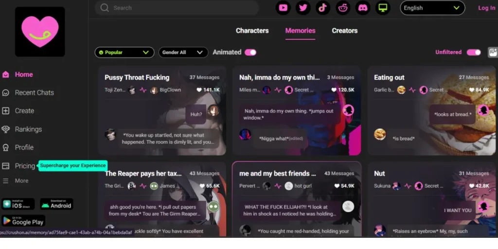 Character AI Alternatives- crushon ai