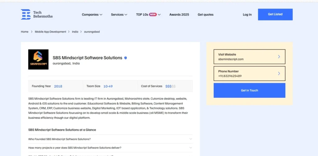 IT Companies in Aurangabad - SBS Mindscript Software Solutions