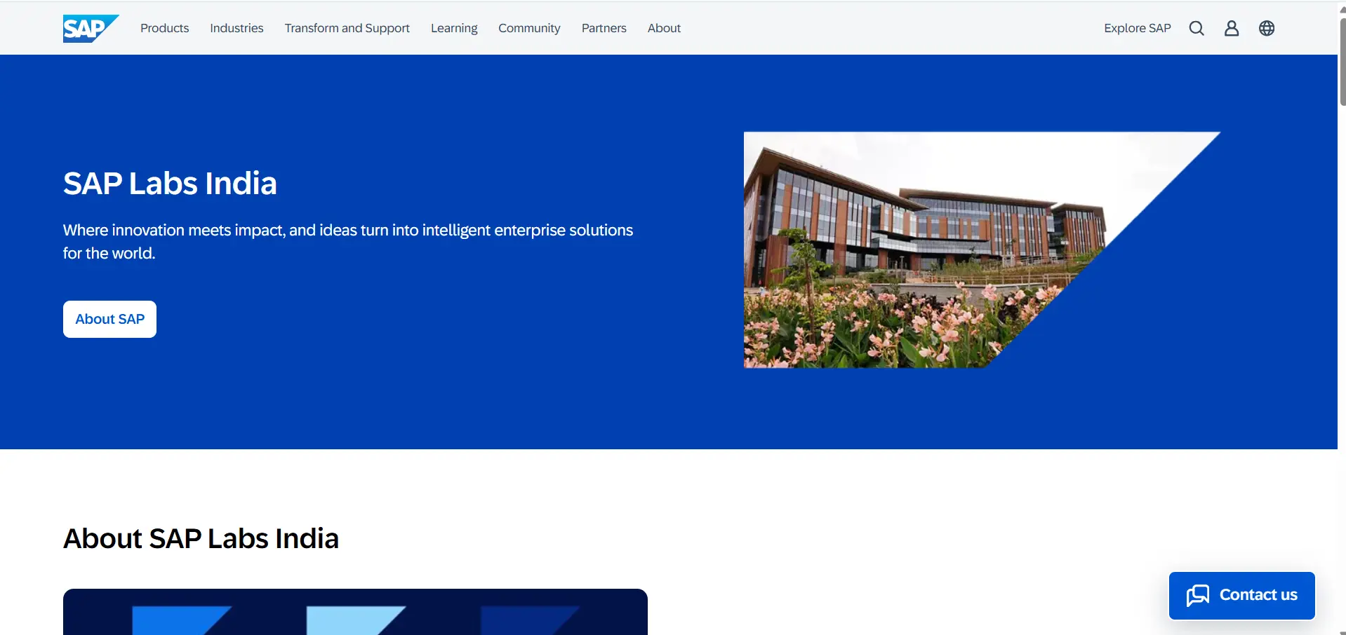 IT Companies in Bangalore - SAP labs india