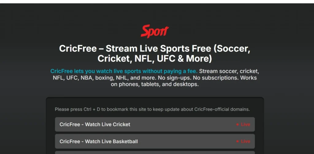 Stream2Watch Alternatives - Cricfree