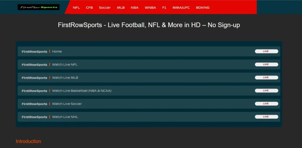 Stream2Watch Alternatives - FirstRowSports