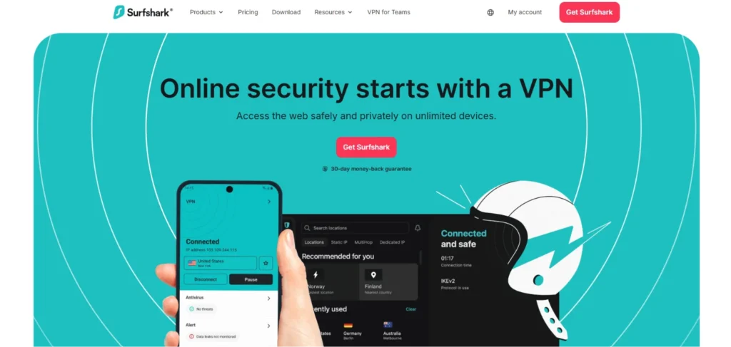 VPN for anonymous surfing- Surfshark